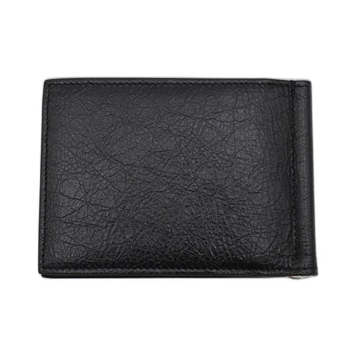 Bb Logo Leather Money Clip Wallet