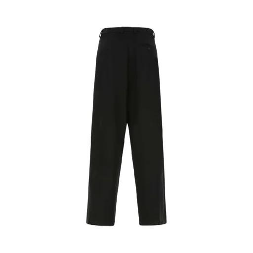 Black Straight Wool Pants