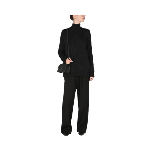 Crized Oversized High-Neck Ribbed Knit
