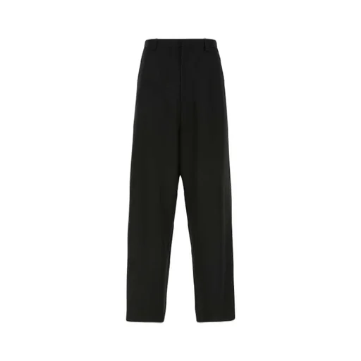 Black Straight Wool Pants