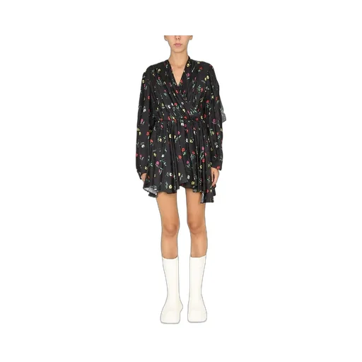 Floral Asymmetric Flare Dress