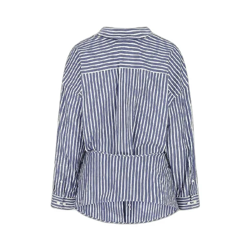 Crinkle Stripe Knot Shirt