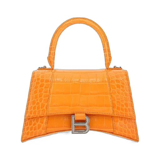 Crocker Embossed Leather Small Hourglass Bag