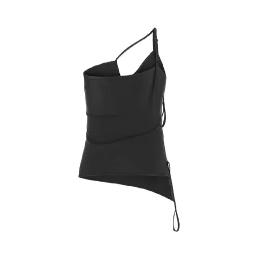 Sporty B Logo Hem One-Shoulder Tank Top