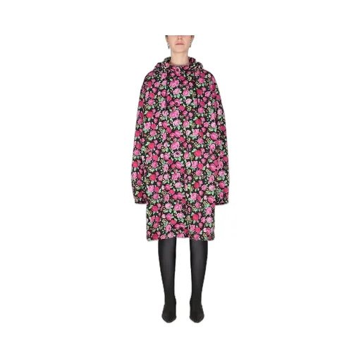 Floral Pattern Hooded Raincoat