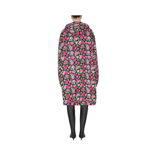 Floral Pattern Hooded Raincoat
