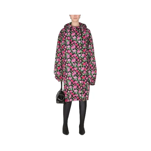 Floral Pattern Hooded Raincoat