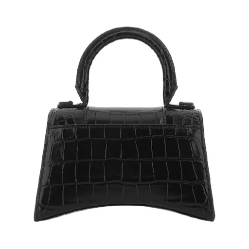 Rhinestone Crocodile Pattern Hourglass Bag Xs