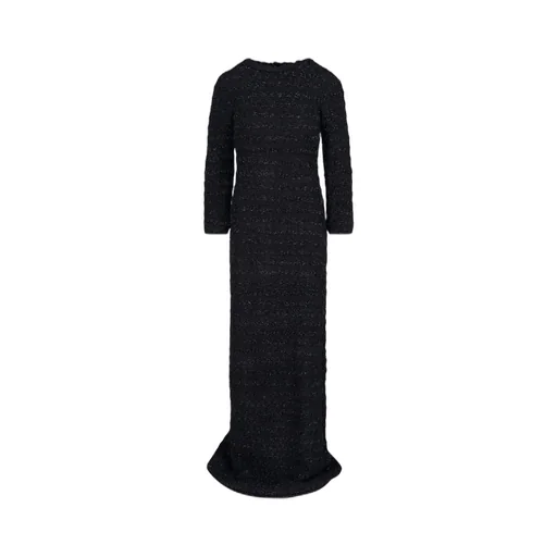 Wool Tweed Back To Front Maxi Dress