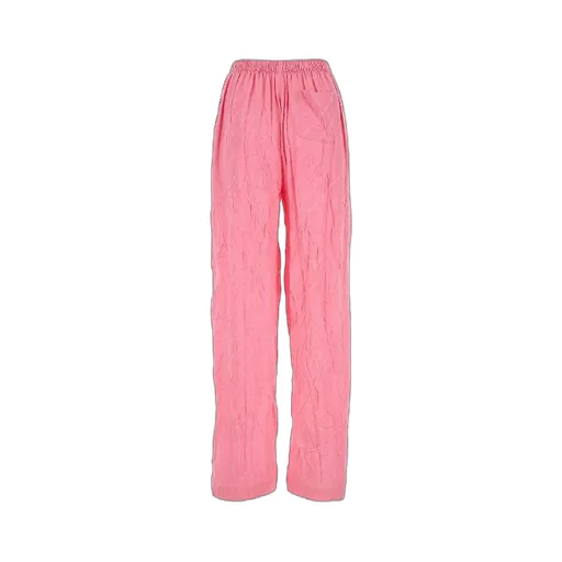 Allover Logo Wrinkle Wide Silk Pants