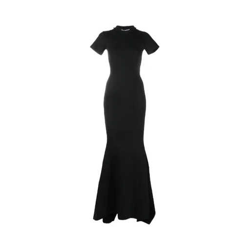 Logo Neck Detail Mermaid Dress