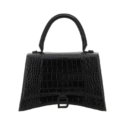 Crocker Embossed Leather Hourglass Tote Bag
