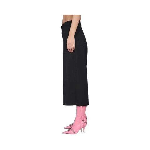Virgin Wool Wide Crop Pants