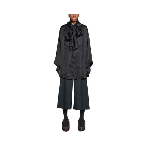 Logo Jacquard Hoodie Blouse