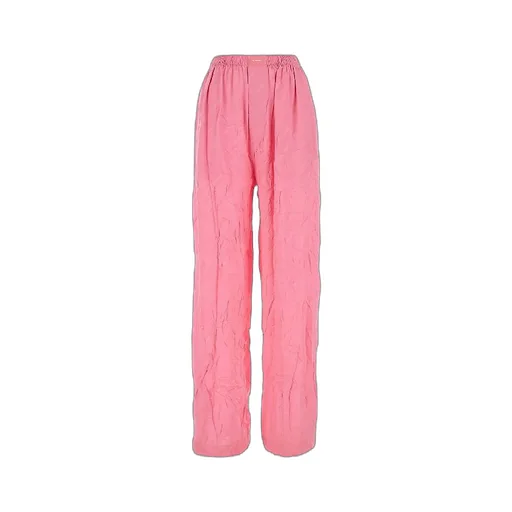 Allover Logo Wrinkle Wide Silk Pants