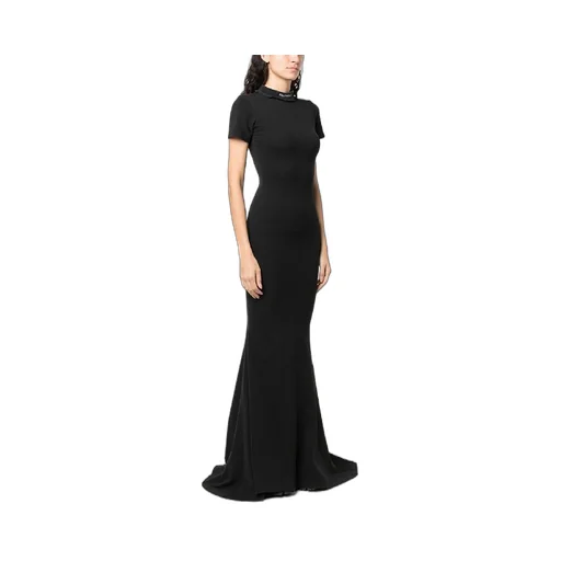Logo Neck Detail Mermaid Dress