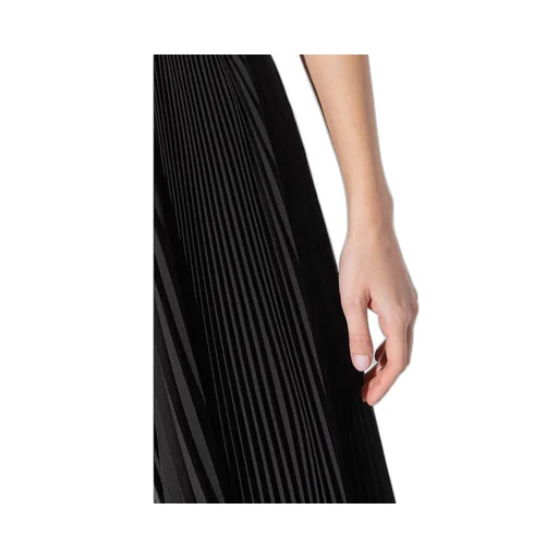 Mid-Rise Pleated Midi Skirt
