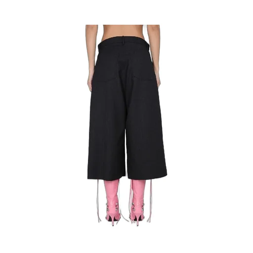 Virgin Wool Wide Crop Pants