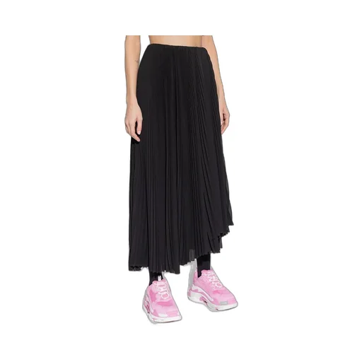 Mid-Rise Pleated Midi Skirt