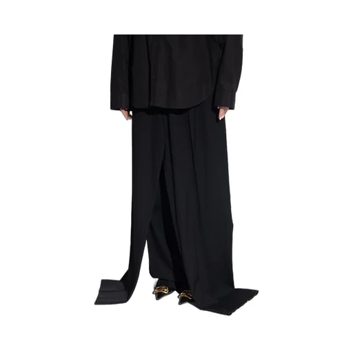 Wool Layered Split Skirt