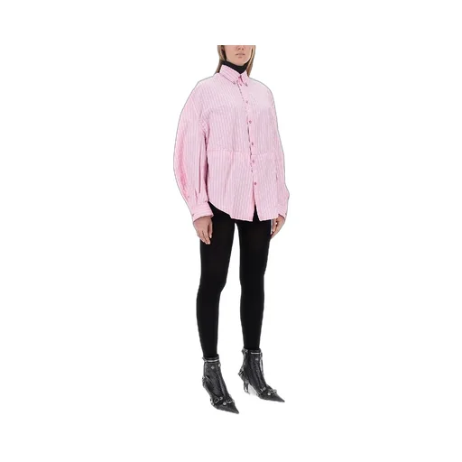 Twist Sleeve Pinstripe Shirt