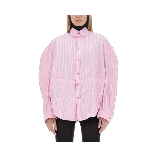 Twist Sleeve Pinstripe Shirt