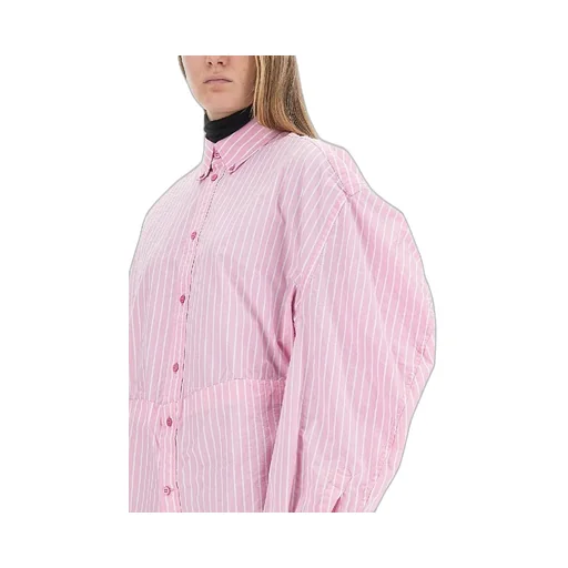 Twist Sleeve Pinstripe Shirt