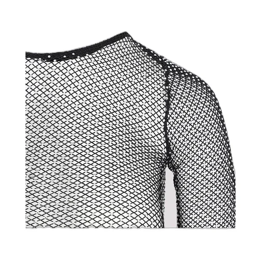 Rhinestone Mesh Mini Dress