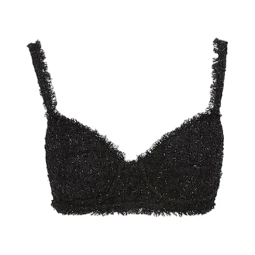 Textured Tweed Crop Top
