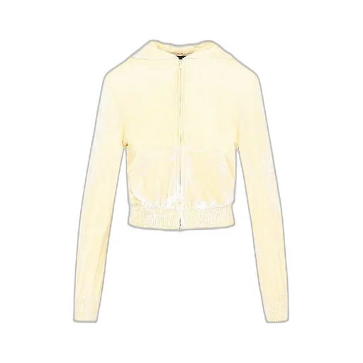 Shiny Velvet Bag Bb Logo Crop Hoodie Jacket