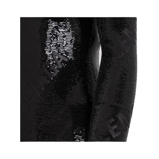 Logo Pattern Sequin High-Neck Dress
