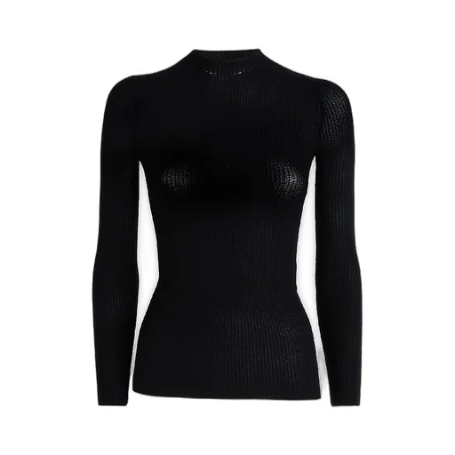 Nylon Mesh High-Neck Knit