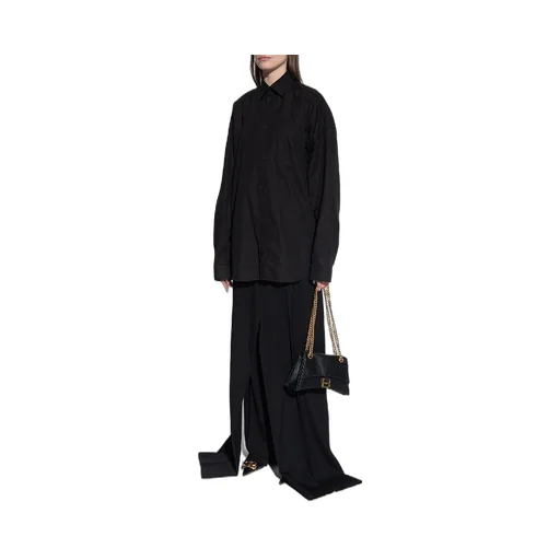 Wool Layered Split Skirt