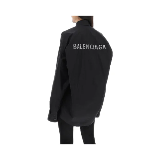 Rhinestone Logo Oversized Shirt