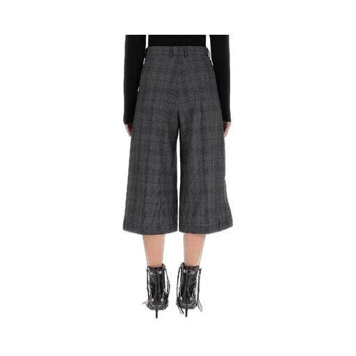 Deconstructed Check Wide Pants