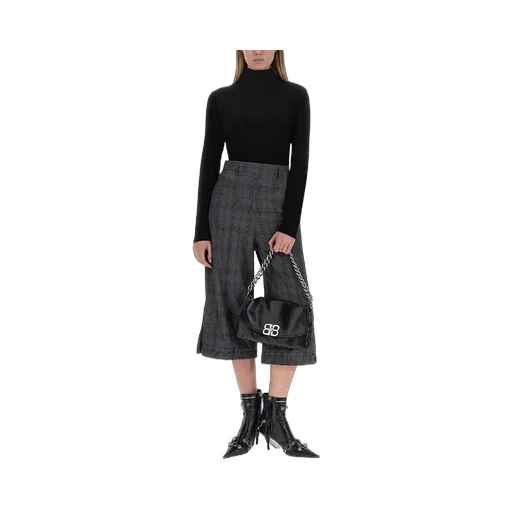 Deconstructed Check Wide Pants