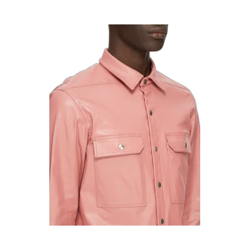 Coated-Denim Shirt Jacket