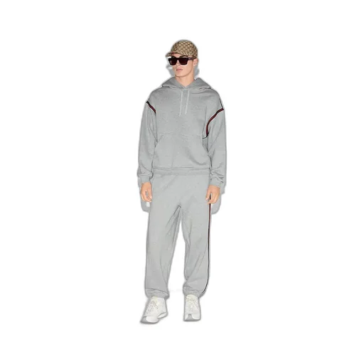Cotton Jersey Hooded Sweatshirt With Web