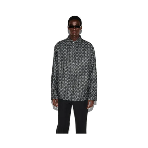 Reversible Wool And Gg Denim Shirt