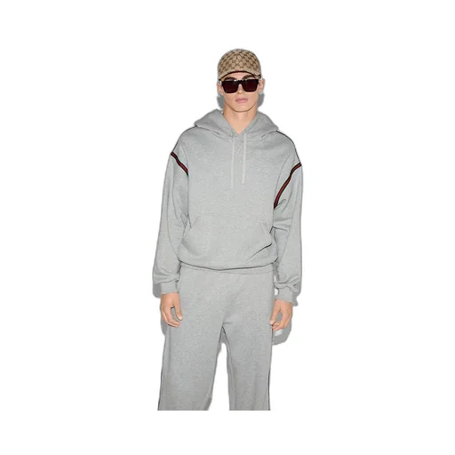 Cotton Jersey Hooded Sweatshirt With Web