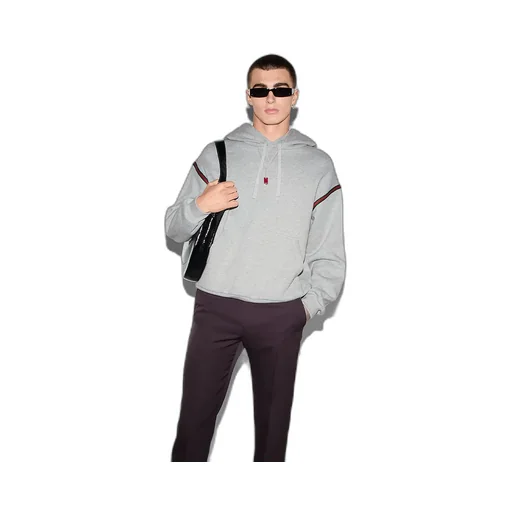 Cotton Jersey Hooded Sweatshirt With Web