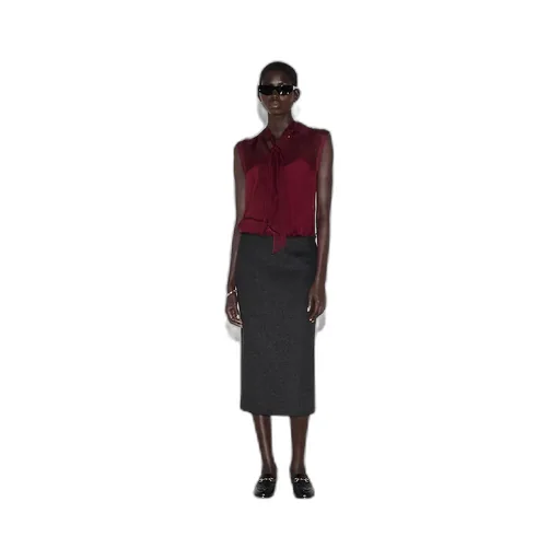 Embroidered Wool And Silk Skirt