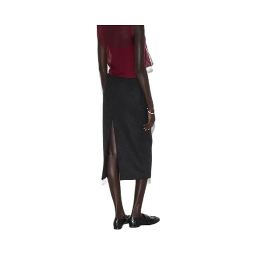 Embroidered Wool And Silk Skirt