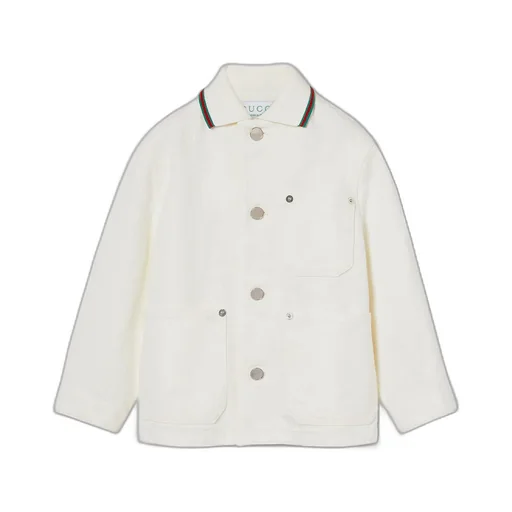 Children's Gg Denim Jacket With Web