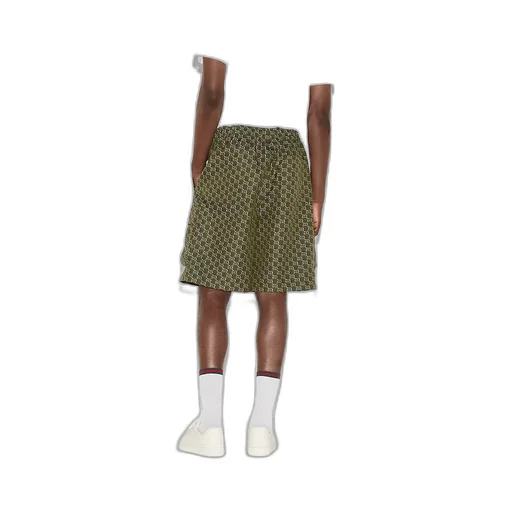 Cotton Jacquard Shorts With Gg Shadow