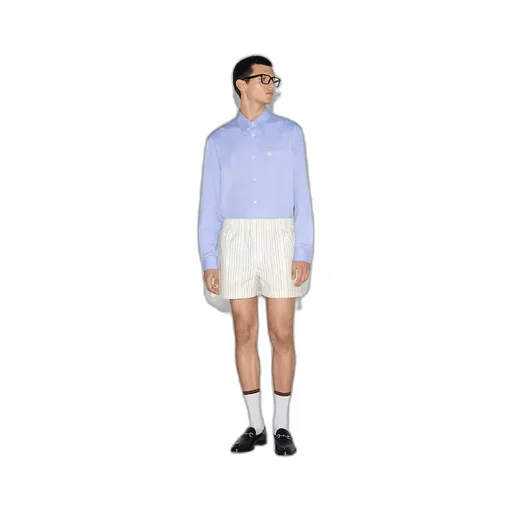 Striped Cotton Poplin Shorts