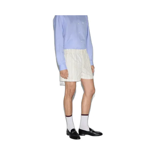 Striped Cotton Poplin Shorts