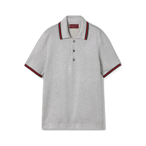 Lamé Knit Polo Shirt
