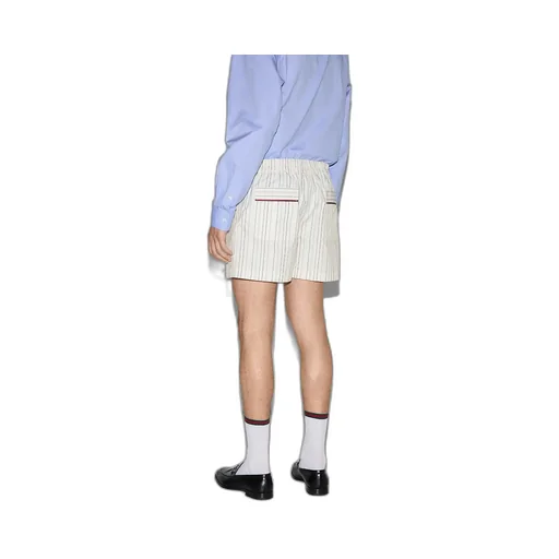 Striped Cotton Poplin Shorts