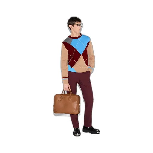 Wool Cashmere Argyle Sweater